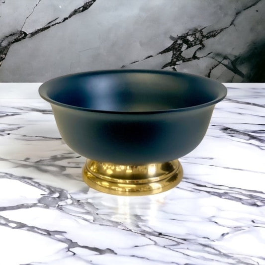 456B - P/Coated Bowl/Gold Base Black Sml 25X13C