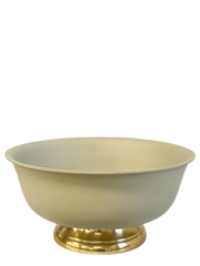 456C - P/Coated Bowl/Gold Base Cream Sml 25X13