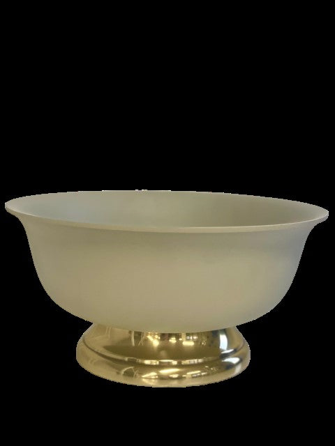 456E - P/Coated Bowl/Gold Base Cream Lrg 33X15