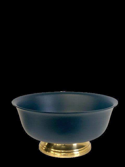 456G - P/Coated Bowl/Gold Base Black 33X15