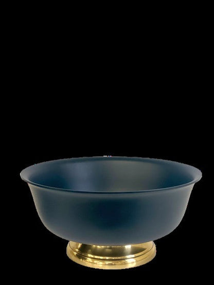 456G - P/Coated Bowl/Gold Base Black 33X15
