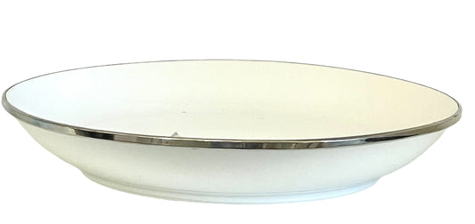 457L LimitÃ©e Ceramic White Glaze Small Bowl W/Silver Rim 26C