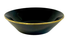 457W Limitée Ceramic Glaze Medium Bowl Black W/Gold  Rim 30Cm