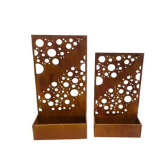 Set/2 Nested Floor/Wall Laser-cut 'Circles' Planters 50x20x95/45x15x80cm