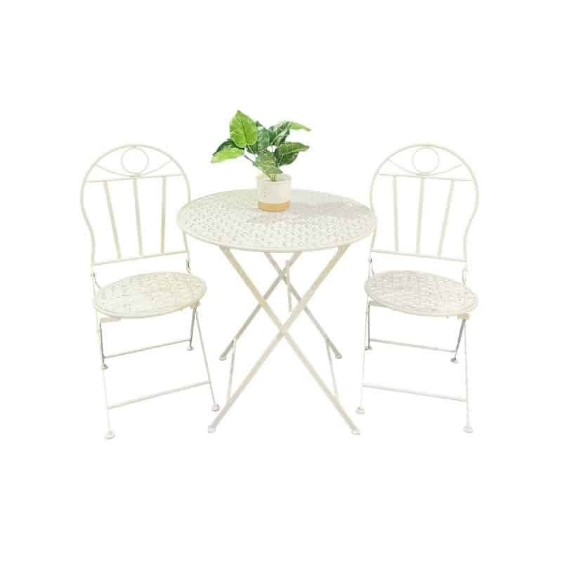 Riviera Round Table + 2 Charirs Set 70x70/39x94cm