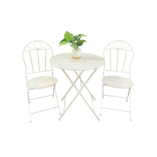 Riviera Round Table + 2 Charirs Set 70x70/39x94cm