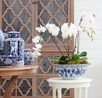 ポロ オケージョナル ラウンドテーブル ホワイト ハンドペイント ラタン シェルフ