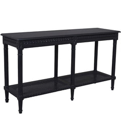 Polo Long Classic Console W/Shelf Black 140. Console Table In Black Painted Finish With Very Light Distressing