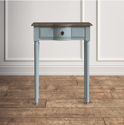 Norfolk Console Blue With Natural Top (Flatpacked)