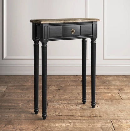 Norfolk Console Black With Natural Top (Flatpacked)