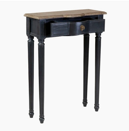 Norfolk Console Black With Natural Top (Flatpacked)