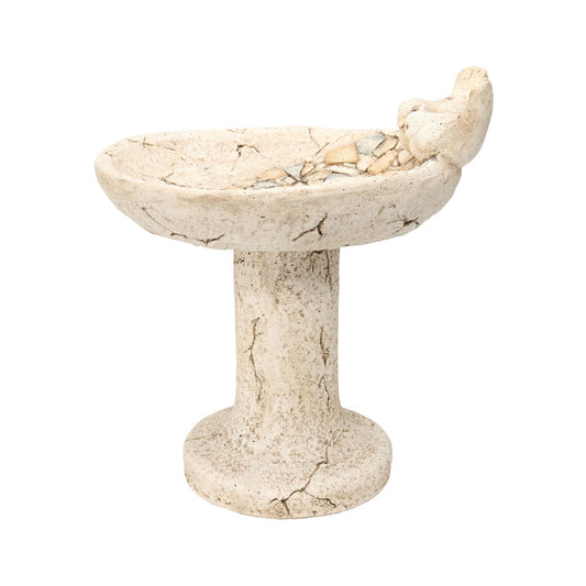 Stony Birdbath on Pillar 42x38x45cm