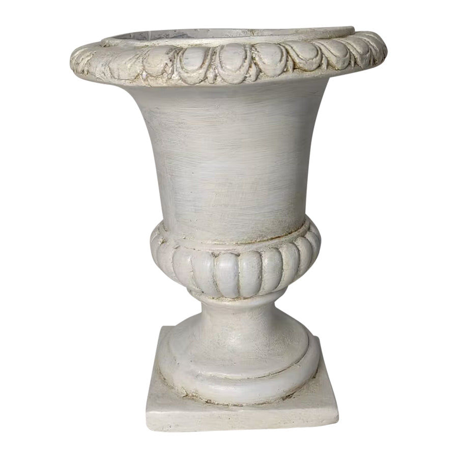 Elaborate Off-White Distressed Roman Planter 24x24x30.5cm