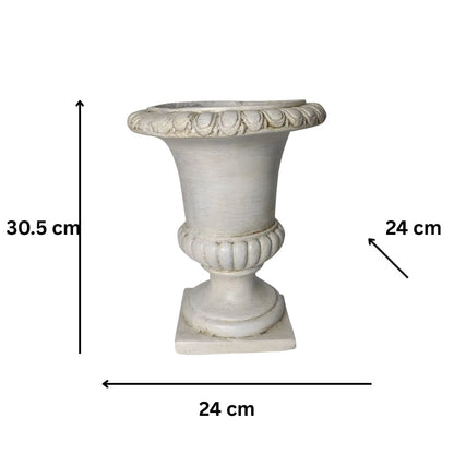 Elaborate Off-White Distressed Roman Planter 24x24x30.5cm