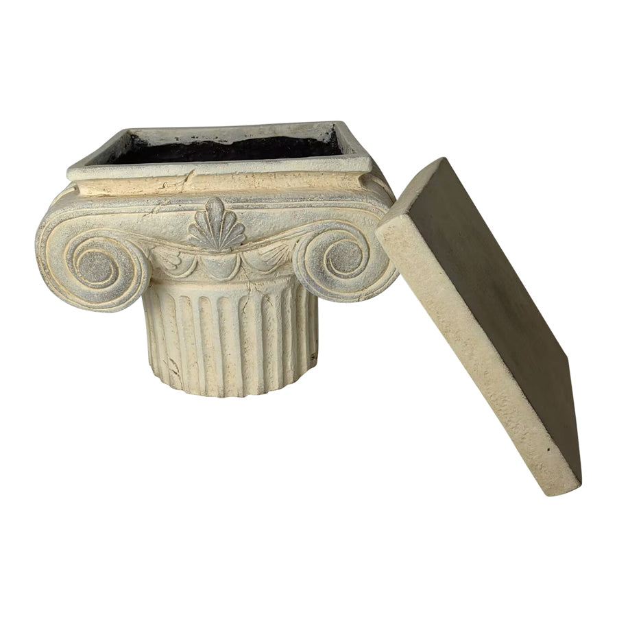 Elaborate Roman Pillar Planter/Stand w/Lid 40x31x32.5cm