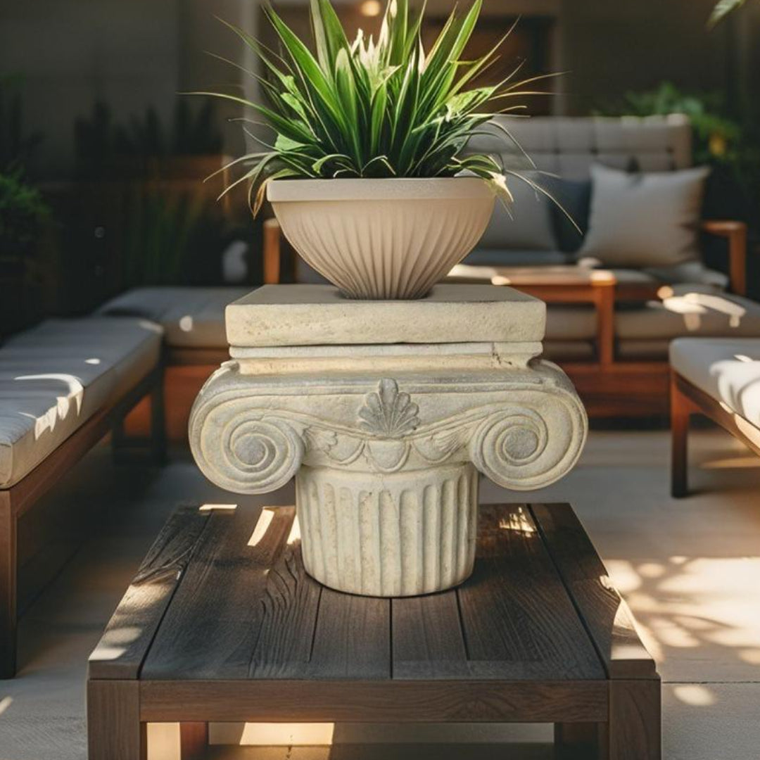 Elaborate Roman Pillar Planter/Stand w/Lid 40x31x32.5cm