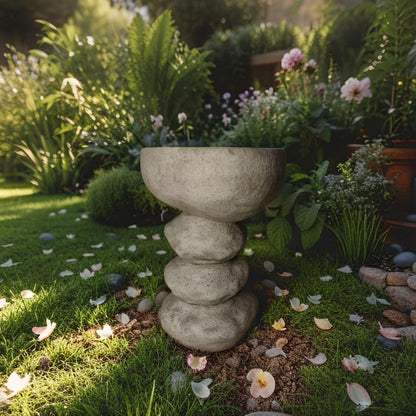 Arty Stone Birdbath 27x25x50m