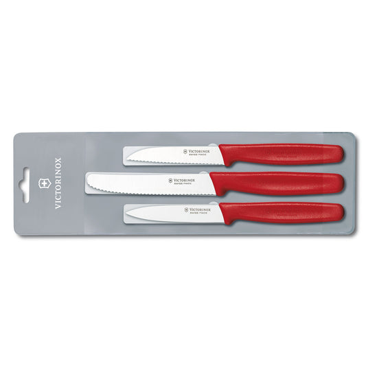 Paring Knife - Set 3pc - Nylon - Red