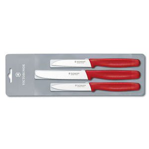 Paring Knife - Set 3pc - Nylon - Red