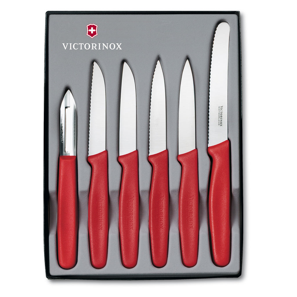 Paring Knife Set - 6pc - Nylon - Red