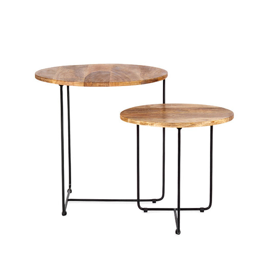 Set/2 Nested Bergen Trio Side Tables  50x50/40x40cm