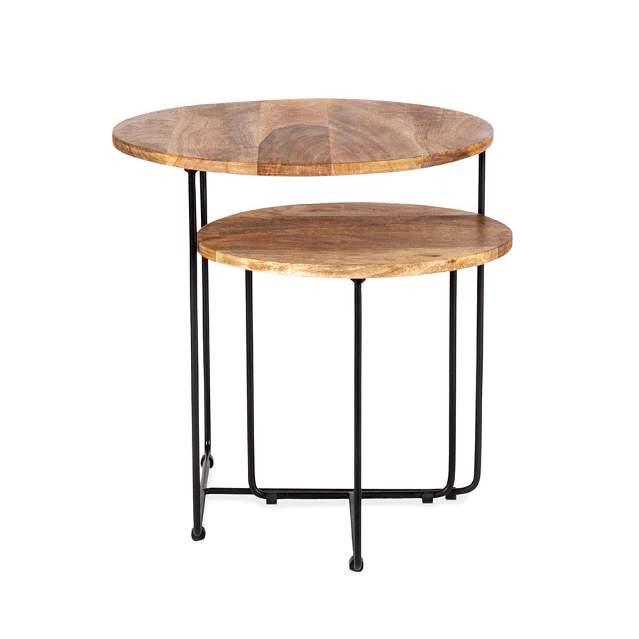 Set/2 Nested Bergen Trio Side Tables  50x50/40x40cm