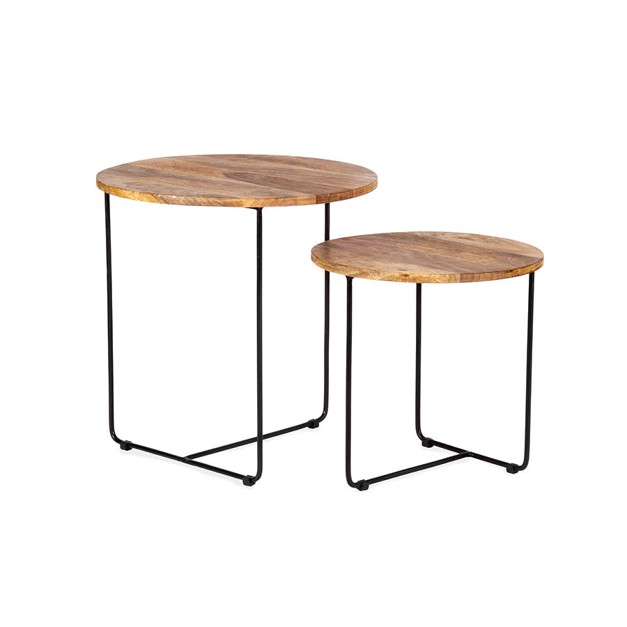 Set/2 Nested Bergen Trio Side Tables  50x50/40x40cm