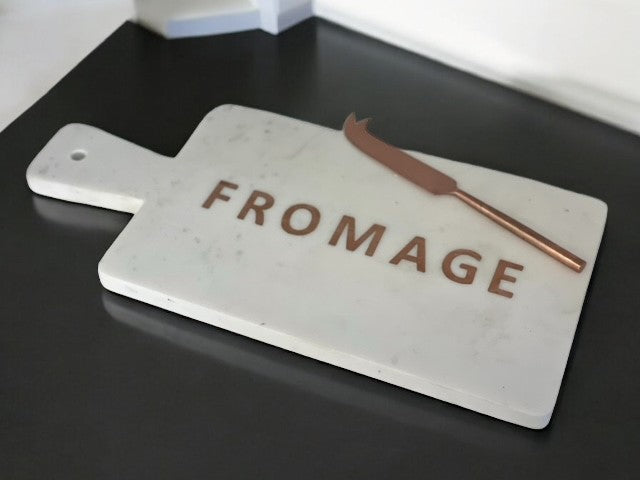 54A - Rectangle Marble Fromage/Cheese  Board 40X18 W/Knife