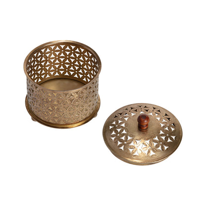 Handcrafted Round Punched-Flower Box 12x12x12cm