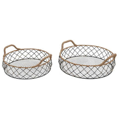 Set/2 Nested Round Tropea Trays 39/13/33x13cm