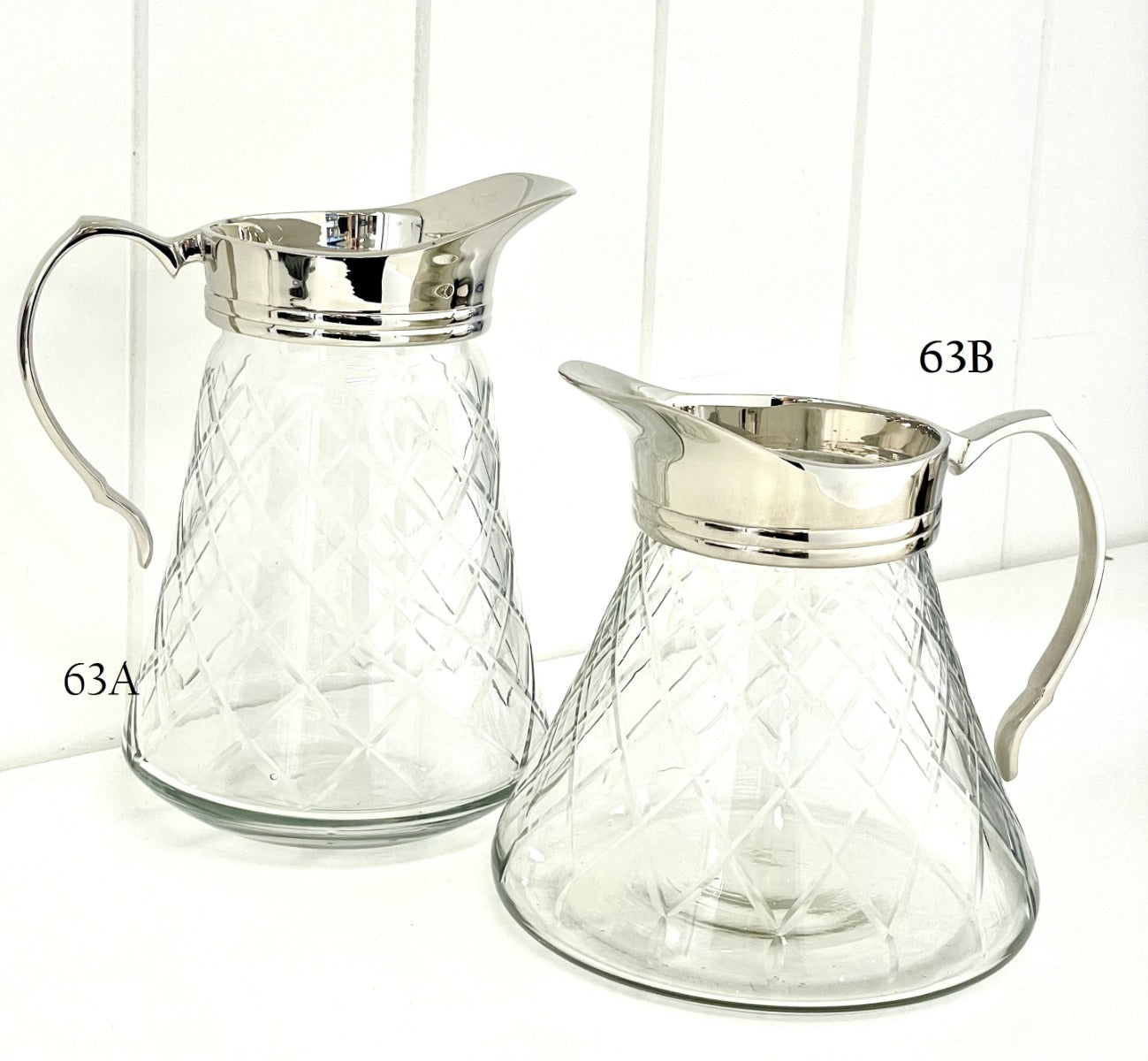 63A - Diamond Cut Gls Water Jug 19Cm 925Ml
