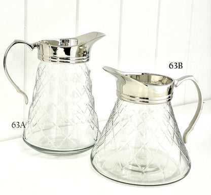 63A - Diamond Cut Gls Water Jug 19Cm 925Ml