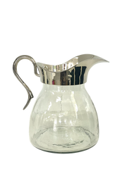 64N - Hammered Glass Fluted Silver Jug