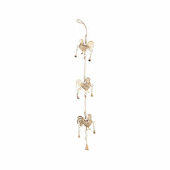 Handcrafted Hanging Roosters w/ Beads & Bells 10x80cm