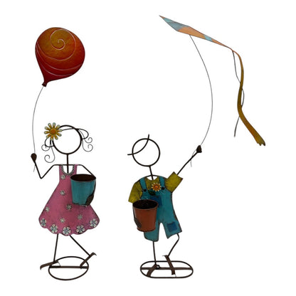 Set/ Asst Colourful Playing Kids Planters 65x25x58-104/35x17x98cm