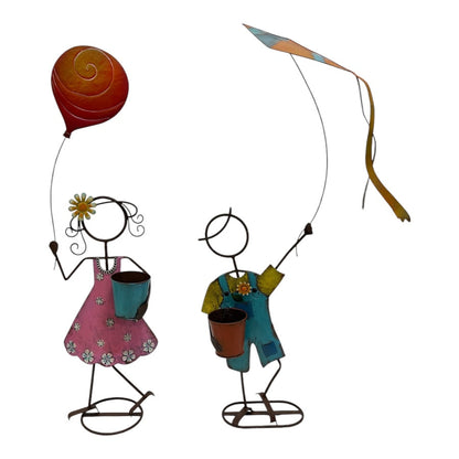 Set/ Asst Colourful Playing Kids Planters 65x25x58-104/35x17x98cm