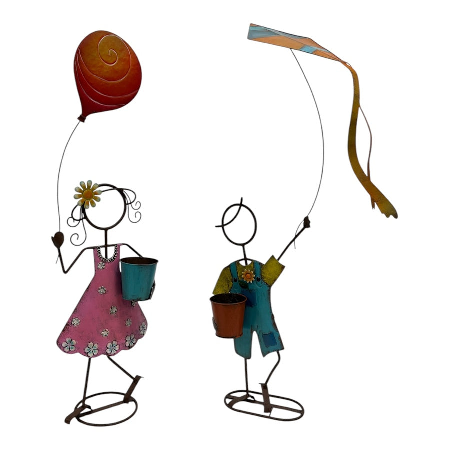 Set/ Asst Colourful Playing Kids Planters 65x25x58-104/35x17x98cm