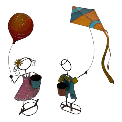 Set/ Asst Colourful Playing Kids Planters 65x25x58-104/35x17x98cm