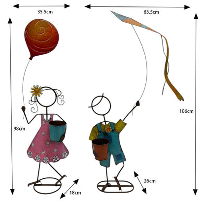 Set/ Asst Colourful Playing Kids Planters 65x25x58-104/35x17x98cm