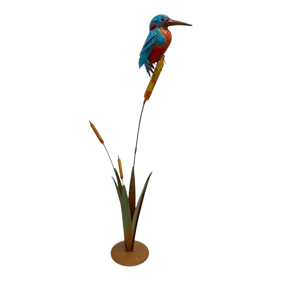 Kingfisher on Bulrush Garden Statue 40x22x104cm