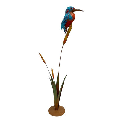 Kingfisher on Bulrush Garden Statue 40x22x104cm