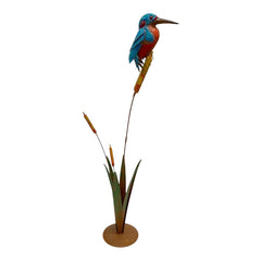Kingfisher on Bulrush Garden Statue 40x22x104cm