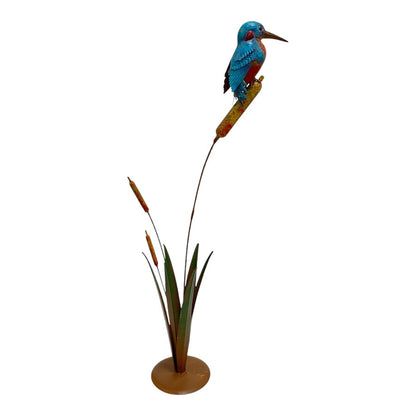Kingfisher on Bulrush Garden Statue 40x22x104cm