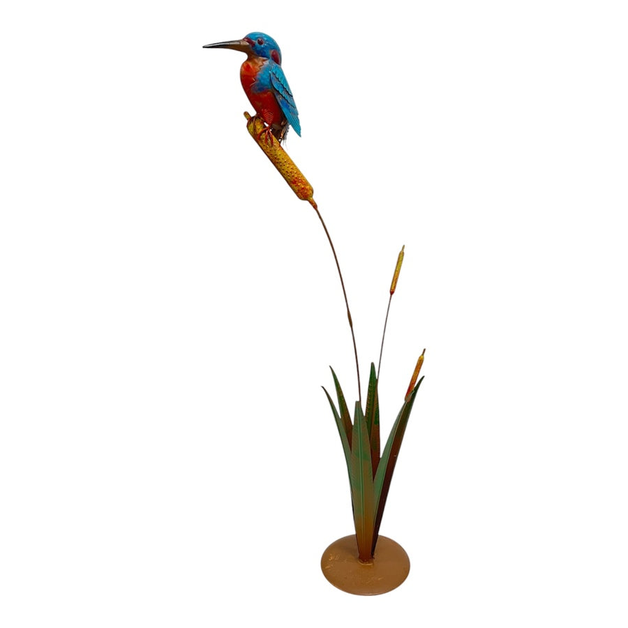 Kingfisher on Bulrush Garden Statue 40x22x104cm