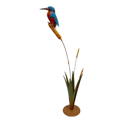 Kingfisher on Bulrush Garden Statue 40x22x104cm