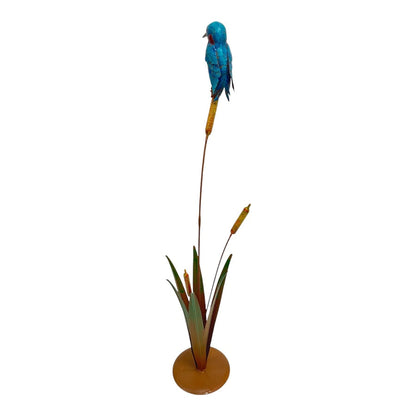 Kingfisher on Bulrush Garden Statue 40x22x104cm