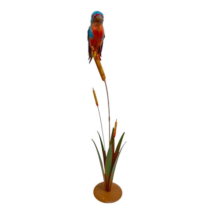 Kingfisher on Bulrush Garden Statue 40x22x104cm
