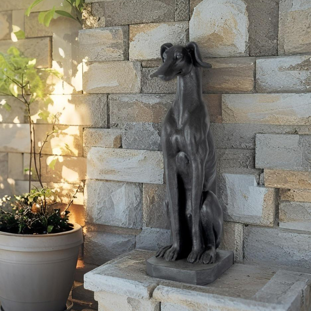 Majestic Sitting Greyhound Statue 35x26x82cm