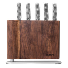 GLOBAL UKU - 6 Piece - Knife Block Set - Walnut