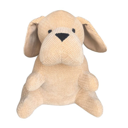 Beige Fabric Sitting Pup Door Stopper